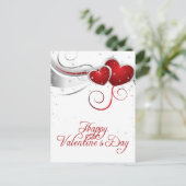 ハート赤と白バレンタインはがき シーズンポストカード (スタンド正面)