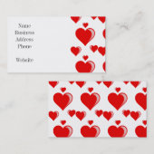 ハート赤と白バレンタインデーのパターン 名刺 (正面/裏面)