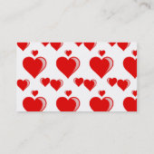 ハート赤と白バレンタインデーのパターン 名刺 (裏面)