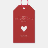 ハート赤と白バレンタインデー ギフトタグ (正面)