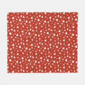 ハート赤と白ブランケット フリースブランケット (正面(横))