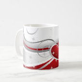 ハート赤と白マグ コーヒーマグカップ (正面左)
