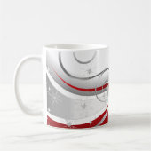 ハート赤と白マグ コーヒーマグカップ (左)