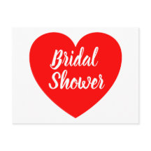 ハート赤と白ラブ結婚ブライダルシャワー