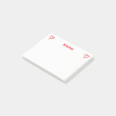 ハート赤と白愛パーソナライズされた情 ポストイット (アングル)