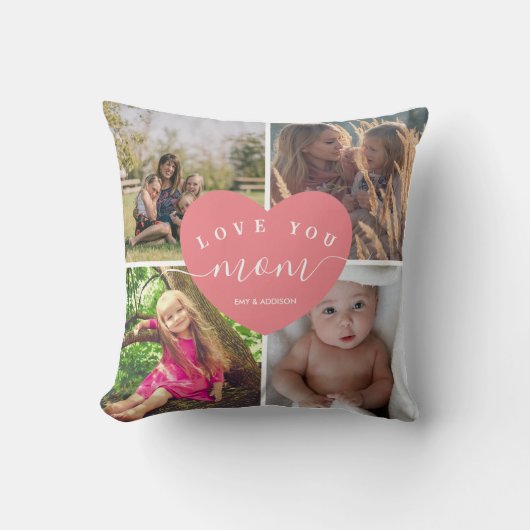 ハート赤面ピンクパーソナライズされたギフト最高のマ・エバー クッション (正面)