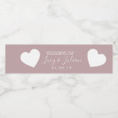 ハート赤面ピンク結婚ホワイトのウォーターボトルラベル ペットボトルラベル (シングルラベル)