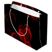 ハート赤、黒文字テンプレート ラージペーパーバッグ (裏面アングル)