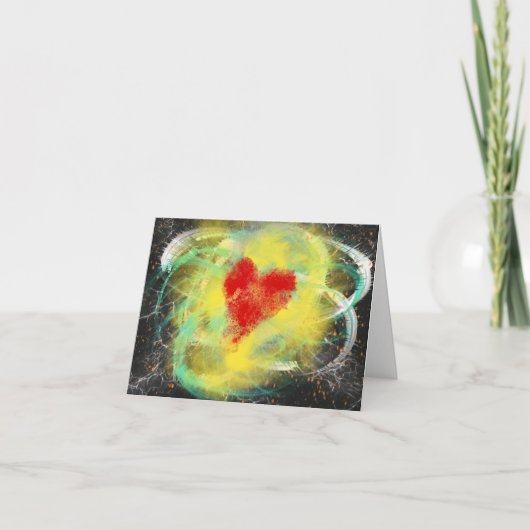 ハート超新星クリスチャンモダンアートありがとう カード (正面)
