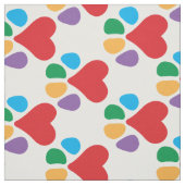 ハート足の柄の飾足跡と愛！ ファブリック (見本)