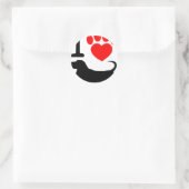 ハート足 ラウンドシール (バッグ)