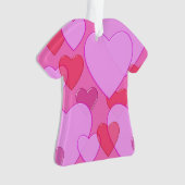 ハート輝くバレンタイン背景ピンクセラミックまたは オーナメント (正面)