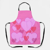 ハート輝くバレンタイン背景ピンク エプロン (正面)