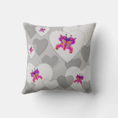 ハート輝くバレンタイン背景ピンク クッション (裏面)