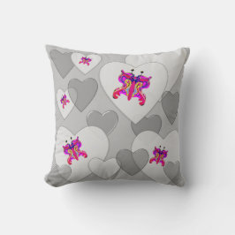 ハート輝くバレンタイン背景ピンク クッション