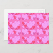 ハート輝くバレンタイン背景ピンク シーズンポストカード (正面/裏面)