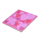 ハート輝くバレンタイン背景ピンク タイル (側面)