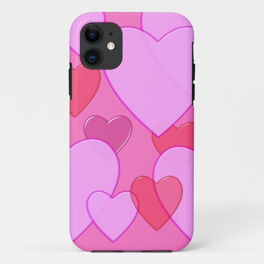 ハート輝くバレンタイン背景ピンク Case-Mate iPhoneケース (裏面)