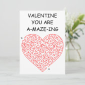 ハート迷路 – バレンタインデイカード（フラット） 招待状 (スタンド正面)