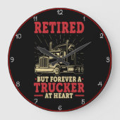 ハート退職したでトラック運転手は永遠に ラージ壁時計 (正面)