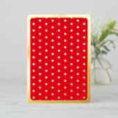 ハート遊のカード婚約パーティ金ゴールド 箔招待状 (立ち正面)