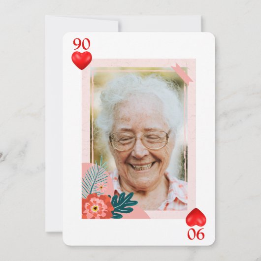 ハート遊のカード90th誕生日パーティーの招待状 招待状 (裏面)