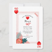 ハート遊のカード90th誕生日パーティーの招待状 招待状 (正面)