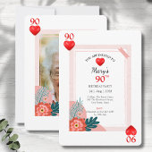 ハート遊のカード90th誕生日パーティーの招待状 招待状