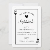 ハート遊カード50th誕生日パーティーへの招待 招待状 (正面)