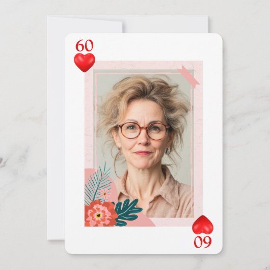 ハート遊カード60th誕生日パーティーへの招待 招待状 (裏面)