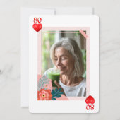 ハート遊カード80th誕生日パーティーへの招待 招待状 (裏面)