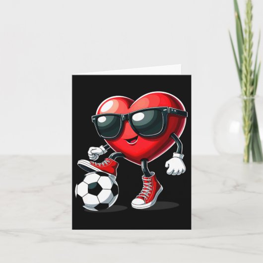 ハート遊サッカーのバレンタインデー カード (正面)