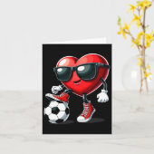 ハート遊サッカーのバレンタインデー カード (黄色い花)