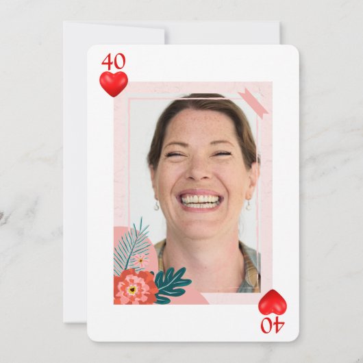 ハート遊ズのカード40th誕生日パーティの招待状 招待状 (裏面)