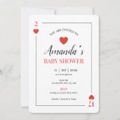 ハート遊ズカードバレンタインデー赤ちゃんシャワー 招待状 (正面)