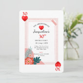 ハート遊ズカード30th誕生日パーティの招待状 招待状 (スタンド正面)