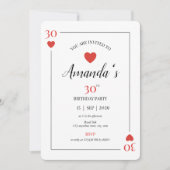 ハート遊ズカード30th誕生日招待状 招待状 (正面)