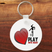 ハート遊女子サッカー付き キーホルダー (正面)