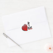 ハート遊女子サッカー付き ラウンドシール (封筒)