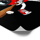 ハート野球バレンタインデーおもしろい少年少女キッズ ポスター (角)