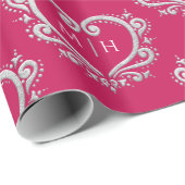 ハート金ゴールドオンベリーレッド結婚ズ ラッピングペーパー (ロールコーナー)