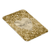 ハート金ゴールドグリッター パーソナライズされた マグネット (右側)