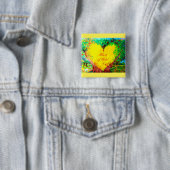 ハート金ゴールドボタン2 缶バッジ (インサイチュ)