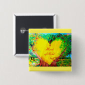 ハート金ゴールドボタン2 缶バッジ (正面&裏面)