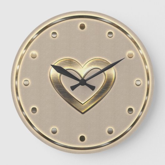 ハート金ゴールド壁時計 ラージ壁時計 (正面)