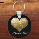 ハート金ゴールド キーホルダー (正面)