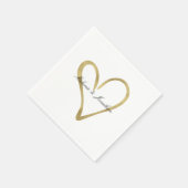 ハート金ゴールド スタンダードカクテルナプキン (角)