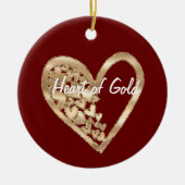 ハート金ゴールド セラミックオーナメント (正面)
