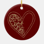 ハート金ゴールド セラミックオーナメント (裏面)