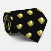 ハート金ゴールド ネクタイ (ロール)